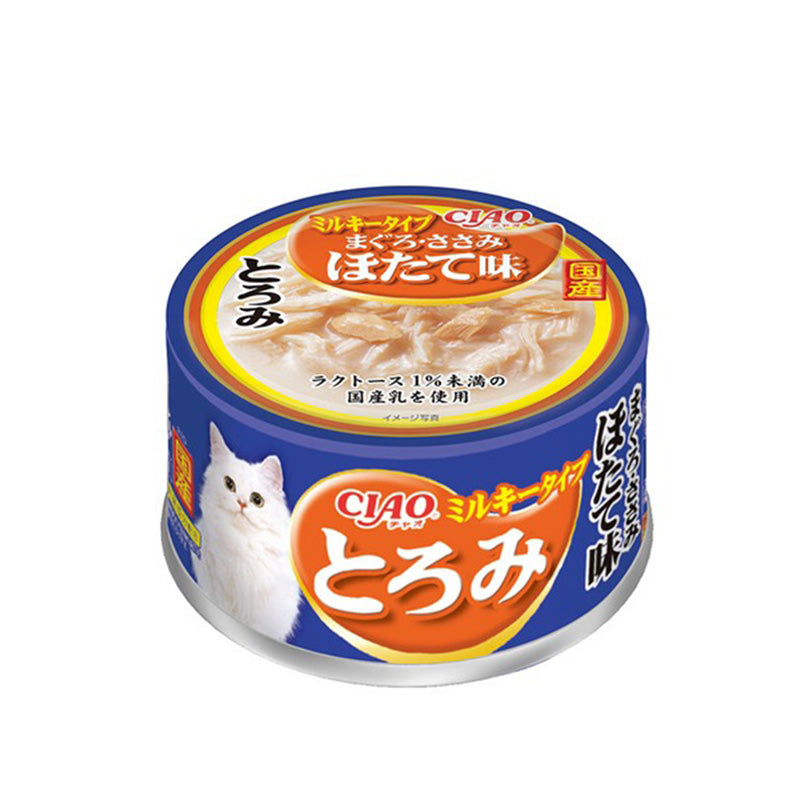 INABA CIAO Toromi Milky Type Tuna & Chicken Fillet With Scallop Flavor (80g)