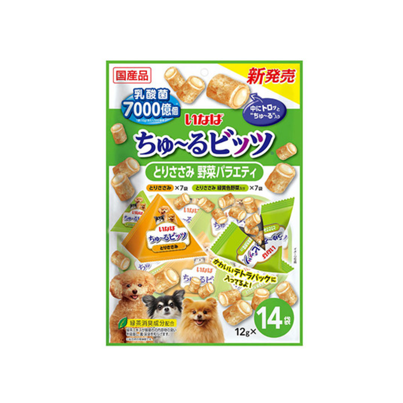 INABA Churu Bits Chicken Fillet & Vegetable Variety Dog Treats