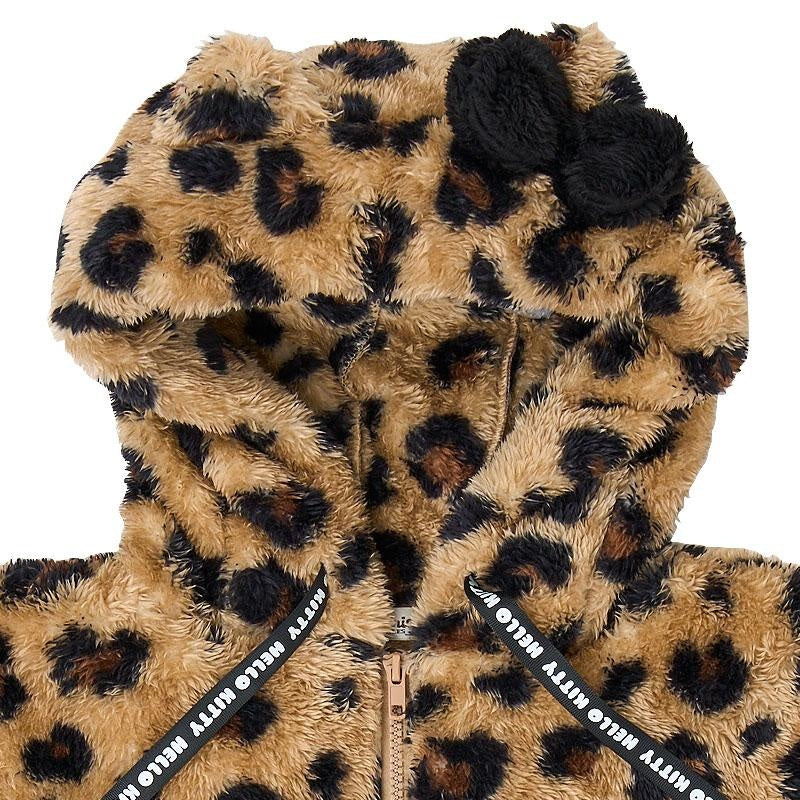 SANRIO Hello Kitty Zip-Up Boa Hoodie - Brown / White
