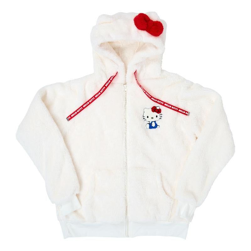 SANRIO Hello Kitty Zip-Up Boa Hoodie - Brown / White
