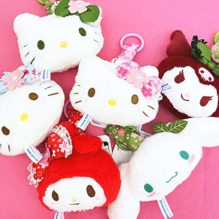 SANRIO Matcha Kimono Face Tag Plush Keychain