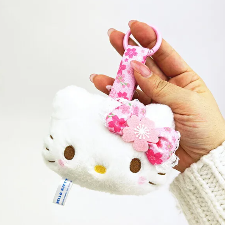 SANRIO Sakura Kimono Face Tag Plush Keychain