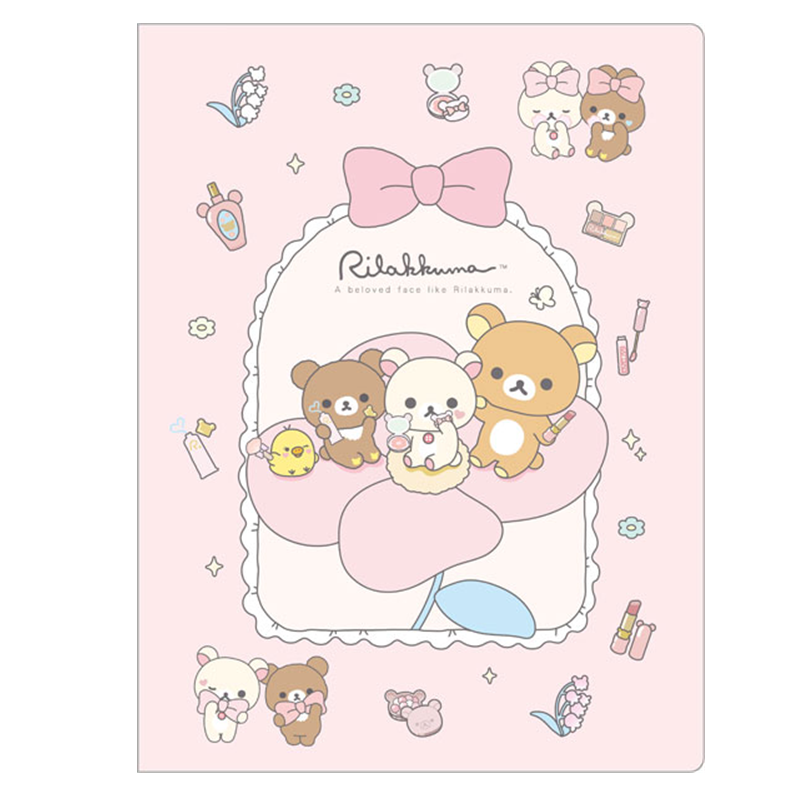 SAN-X Makeup Rilakkuma Hardcover Double Pocket Clear A4 File Folder