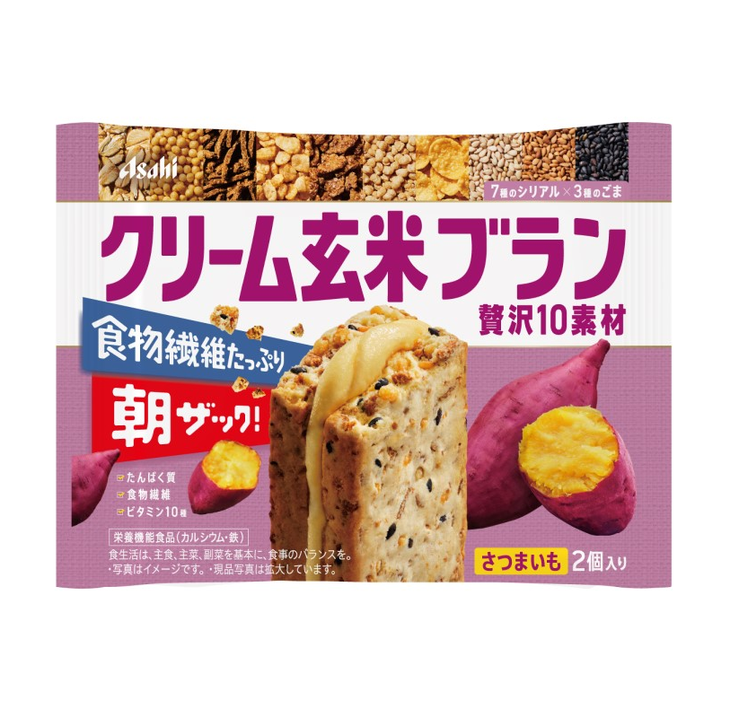 ASAHI 10-Ingredient Cream Genmai Bran Bar (Sweet Potato)