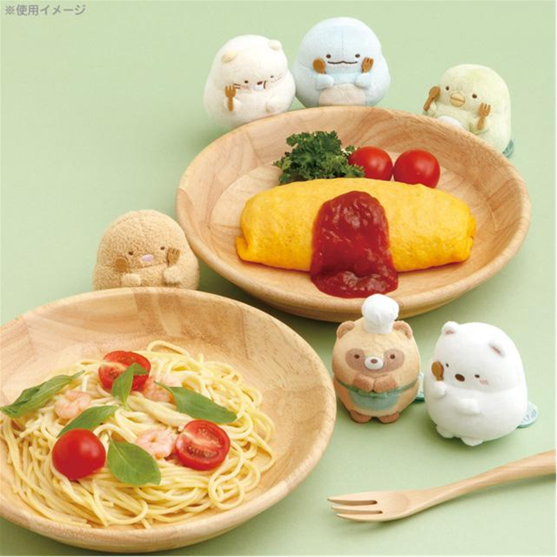 SAN-X Sumikko Gurashi Tanuki's Round Restaurant Palm-Sized Plush (Random 1 Of 15)