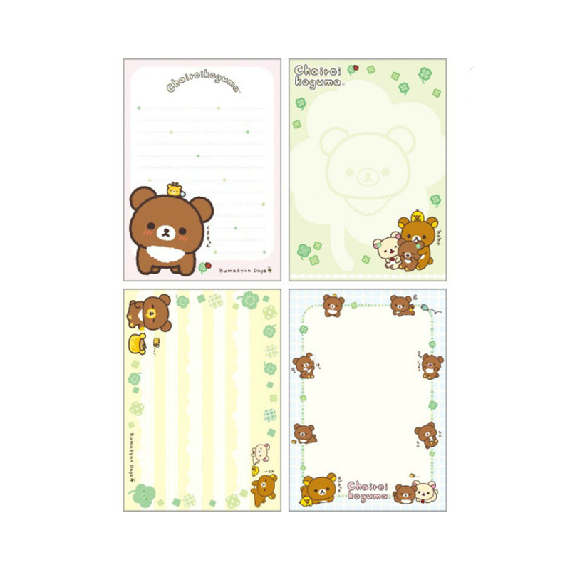 SAN-X Rilakkuma Chairoikoguma no Kumakyun Days Memo Pad