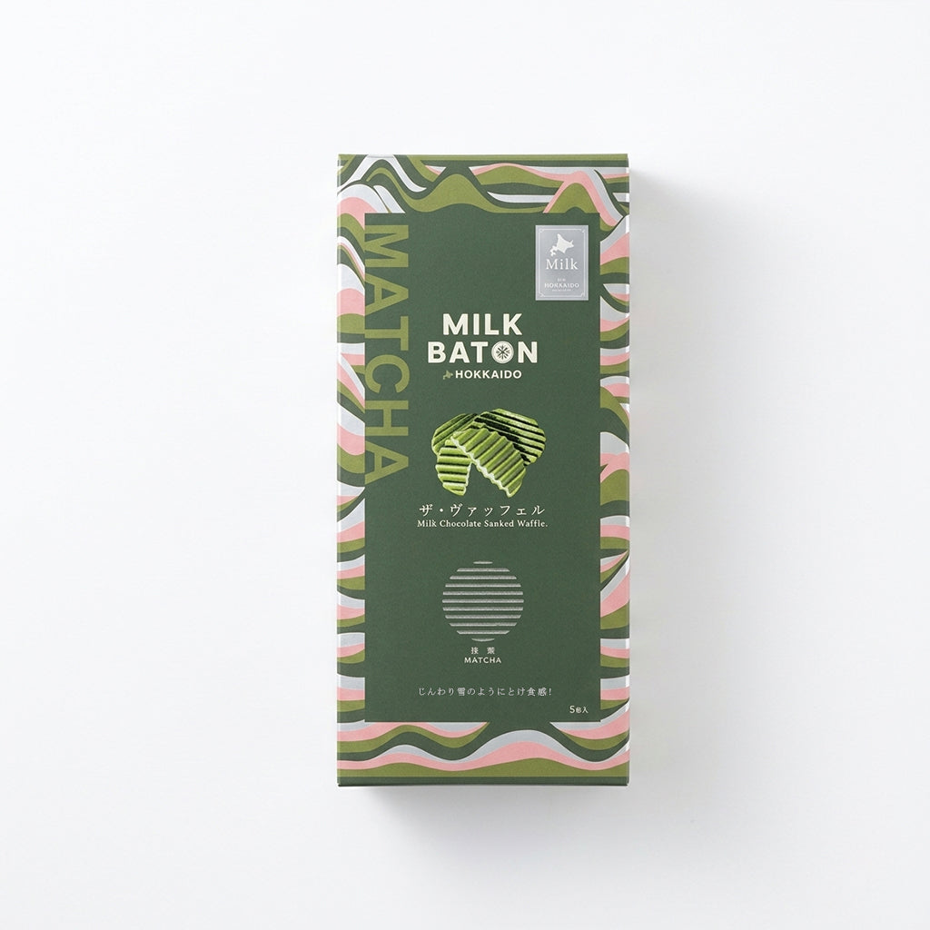 MILK BATON The Waffle Matcha – Matcha Chocolate Covered Waffle Cookies