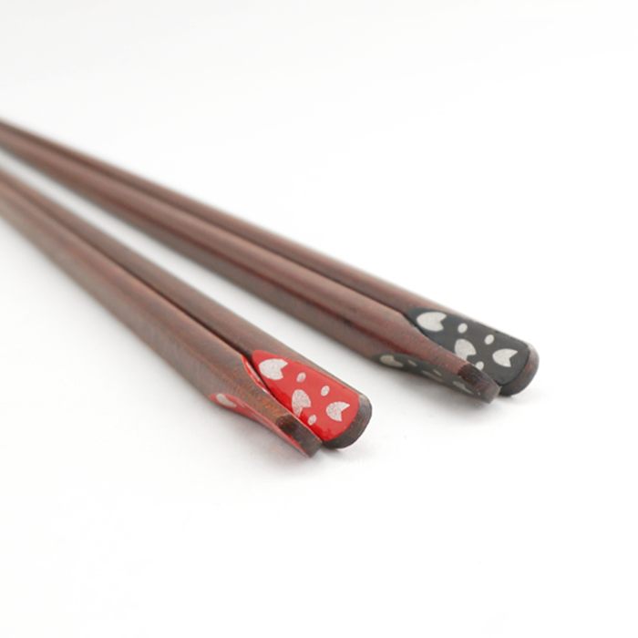HYOZAEMON Hokusai Sakura Wood Couples' Chopsticks Set In Paulownia Box