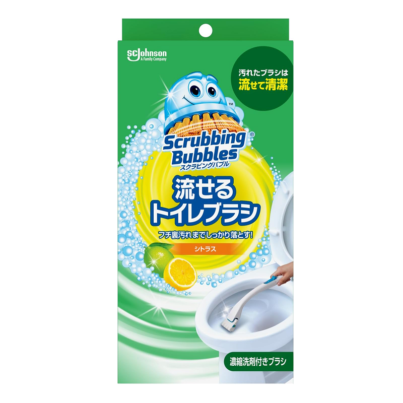 SC JOHNSON Scrubbing Bubbles Flushable Toilet Brush Starter Kit Citrus Scent
