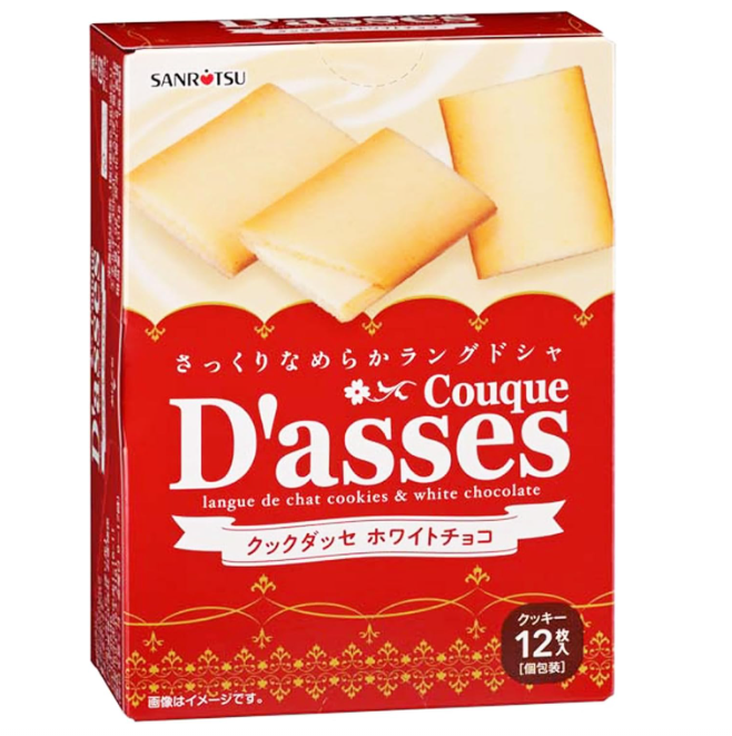 SANRITSU Couque D'asses White Chocolate Langue de Chat Cookies