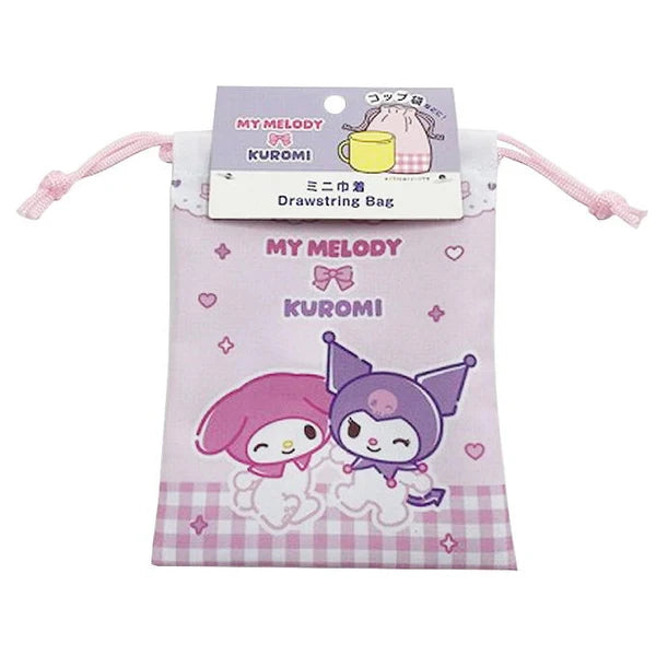 SANRIO My Melody & Kuromi Mini Drawstring Bag Gingham Check