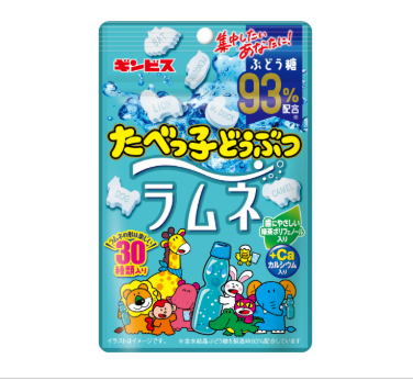 GINBIS Tabekko Dobutsu Ramune – Animal-Shaped Glucose Candy