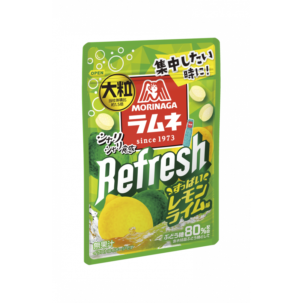 MORINAGA Large Ramune Refresh Lemon Lime Flavor
